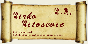 Mirko Mitošević vizit kartica